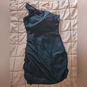 Cupshe Women's Swim Dress Asymmetrical One Shoulder Teal